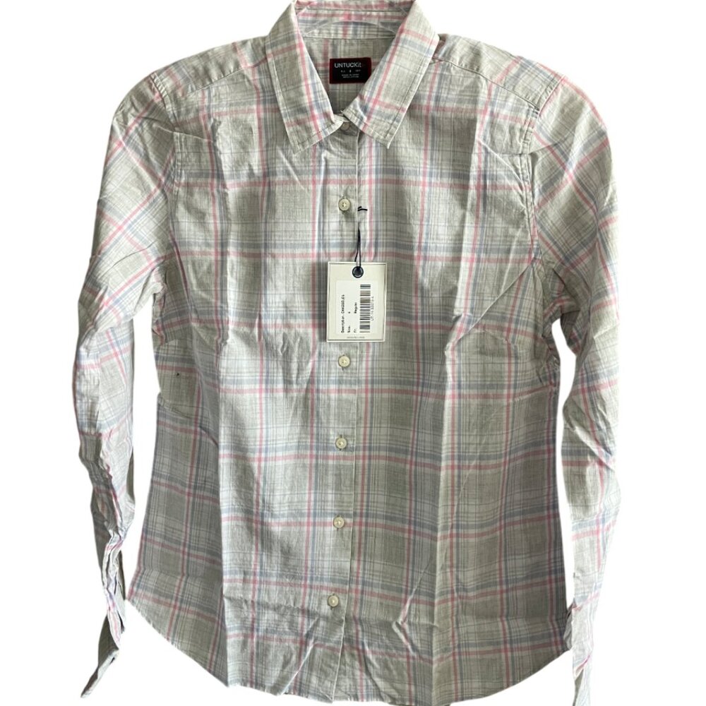 UNTUCKit Chasseles Size 8 Shirt Plaid Button Up